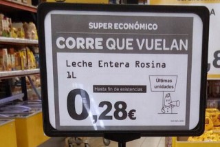 Supeco vende leite de Lence a 28 céntimos en Vilagarcía