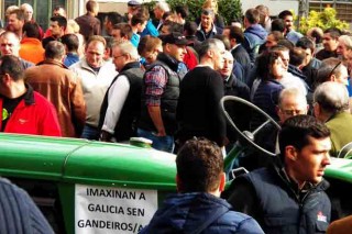 Os gandeiros da tractorada de Lugo decláranse en espera da conselleira