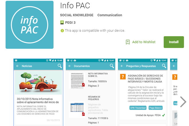 O Ministerio lanza InfoPAC, o primeiro servizo dixital informativo sobre a PAC