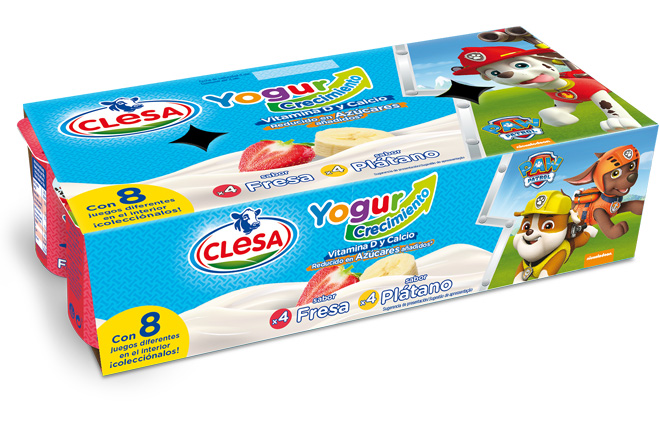 Clesa lanza sus nuevos yogures crecimiento con el sabor ¡Guau! de La Patrulla Canina