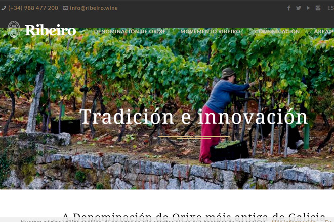 www.ribeiro.wine , a nova páxina web da D.O. Ribeiro