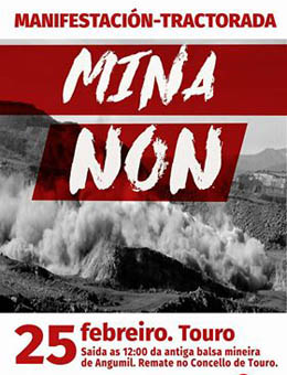 Tractorada contra la mina de Touro y O Pino el 25 de febrero