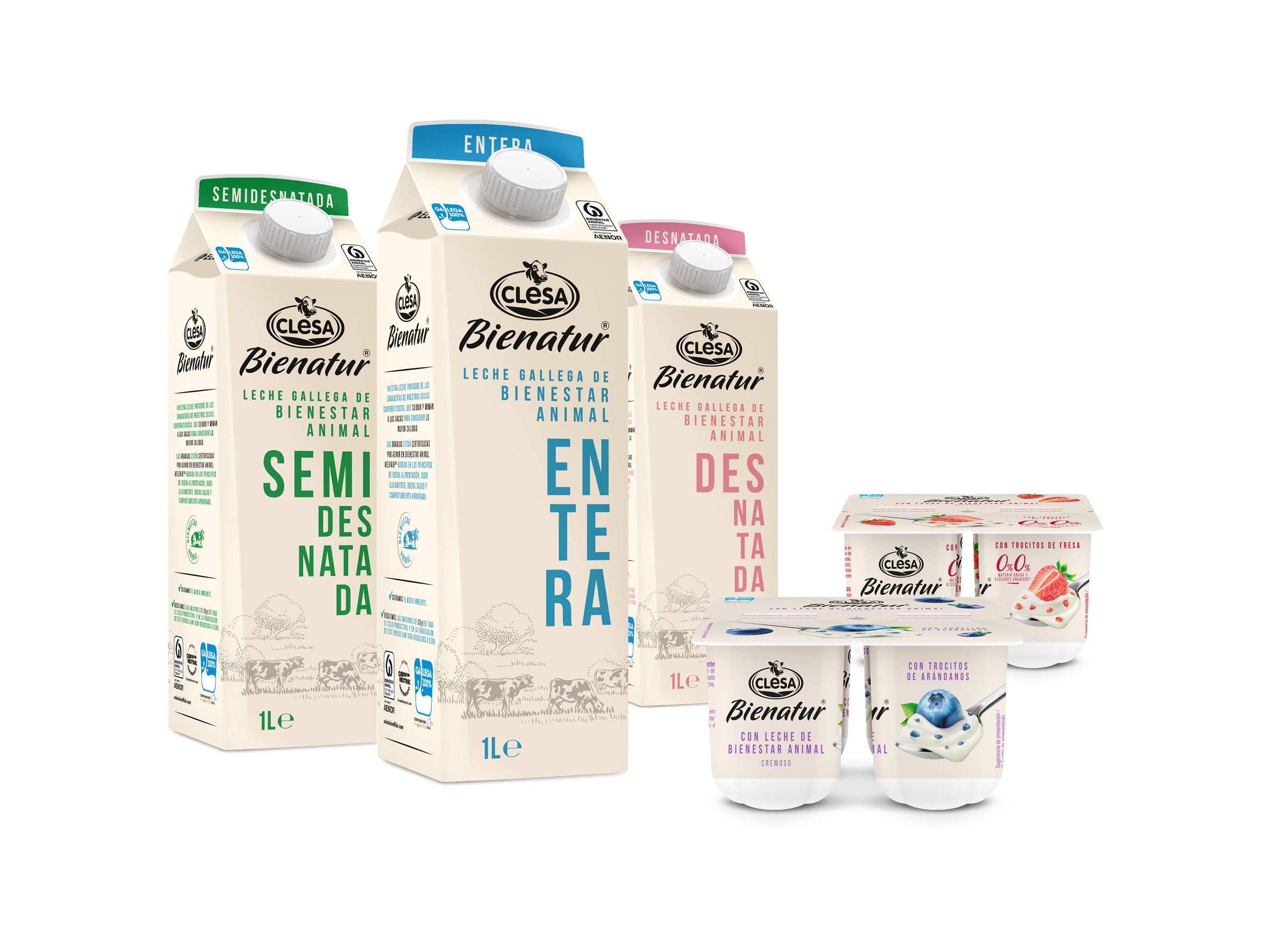 Clesa lanza “Bienatur”, a súa nova gama de leites e iogures de benestar animal