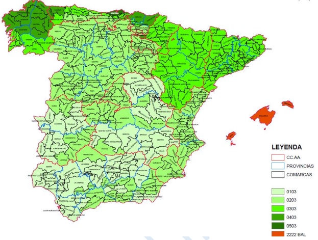 Distribución de las regiones agronómicas en el caso de pastos permanentes