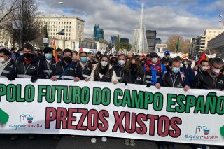 Centos de galegos participan na manifestación en Madrid en defensa do rural