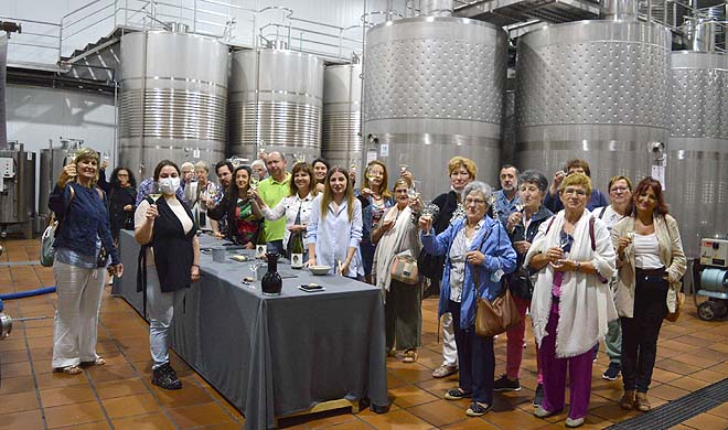 Participantes nas visitas ás adegas, que se beneficiaron do servizo de Bus do Viño, que partiu das principais cidades galegas.
