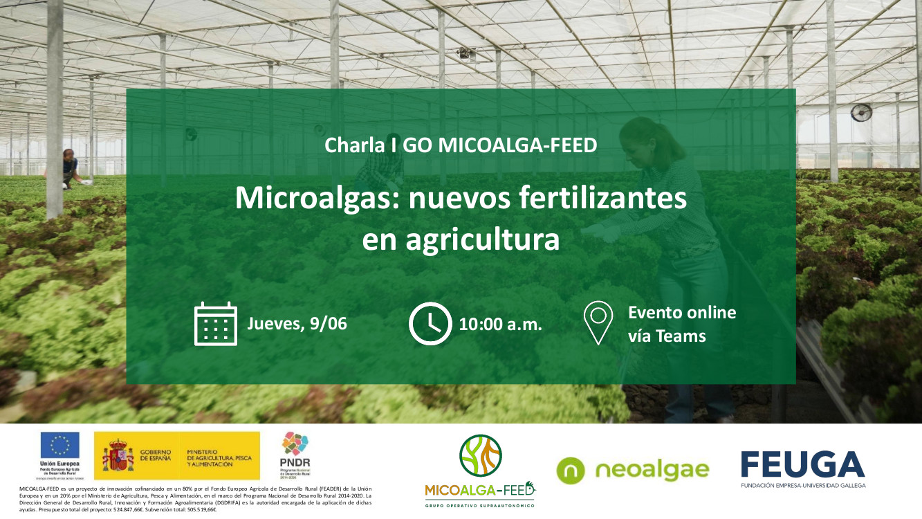 Charla online este xoves sobre “Microalgas, novos fertlizantes en agricultura”