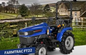 Tractor eléctrico Farmtrac FT22, comercializado en España por COMECA, un tractor eléctrico  funcional de fabricación india de 22 caballos con 4 horas de autonomía