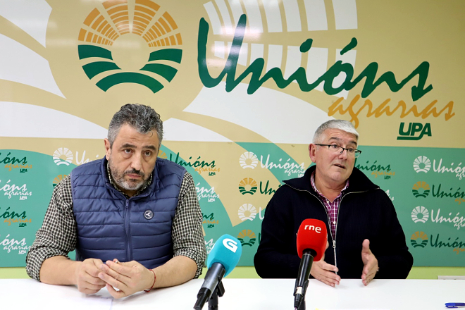 Un momento da rolda de prensa en Lugo de Félix Porto e José Ramón González 