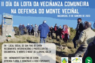 O Día da Loita da Veciñanza Comuneira na Defensa do Monte Veciñal celébrase este sábado en Mazaricos