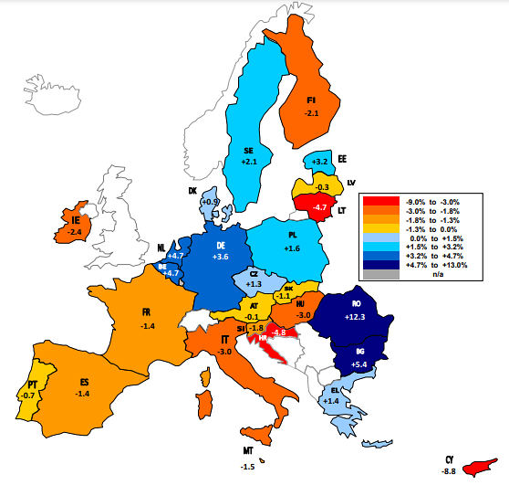 producion de leite na UE por países xaneiro 2023-xaneiro2022