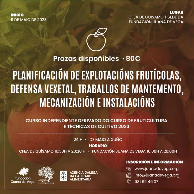 Convocado un curso de Explotaciones Frutícolas de la Fundación Juana de Vega