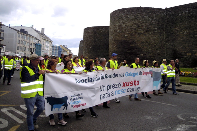 Manifestación organizada pola asociación Gandeiros Galegos da Suprema a pasada primavera