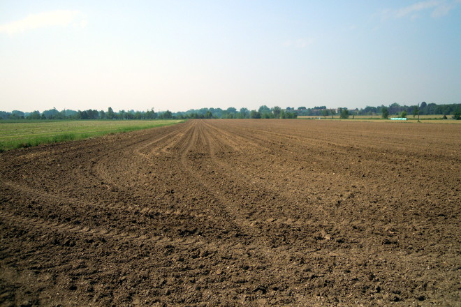 A terra agrícola arredor da granxa foi concentrada e o sistema de rego mellorado hai 20 anos