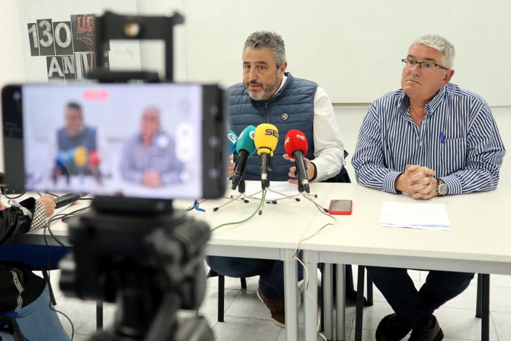 Rolda de prensa de UUAA este xoves na Coruña, na que criticou novamente os criterios de reparto da axuda publicada esta semana no DOG